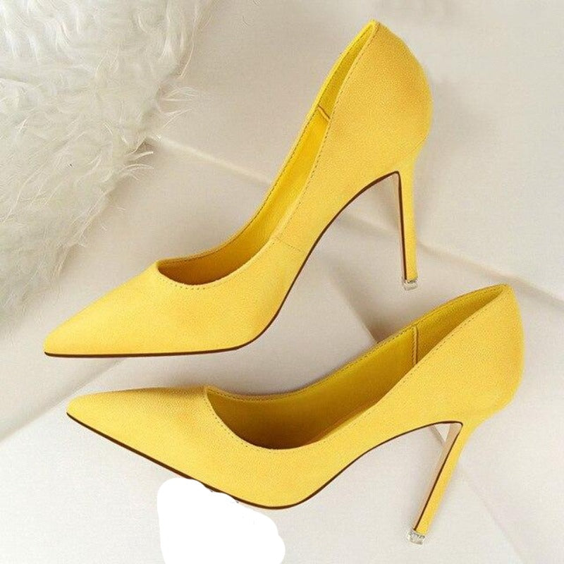 Elegant women's high heel pumps, designed for all-day comfort & versatile formal or work wear.