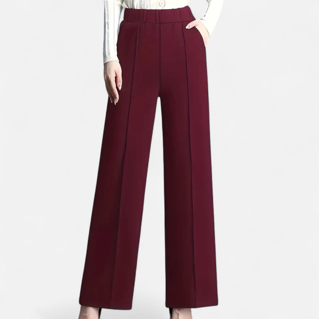 High-waist wide-leg trousers for women, offering elegant casual or formal style.