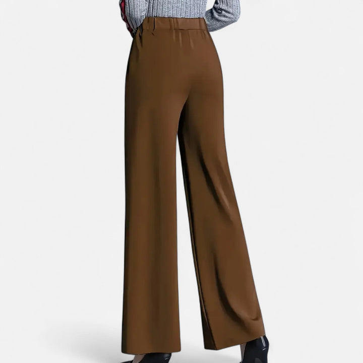 Versatile wide-leg high-waist women's trousers, easily styled for formal, office, or relaxed occasions.
