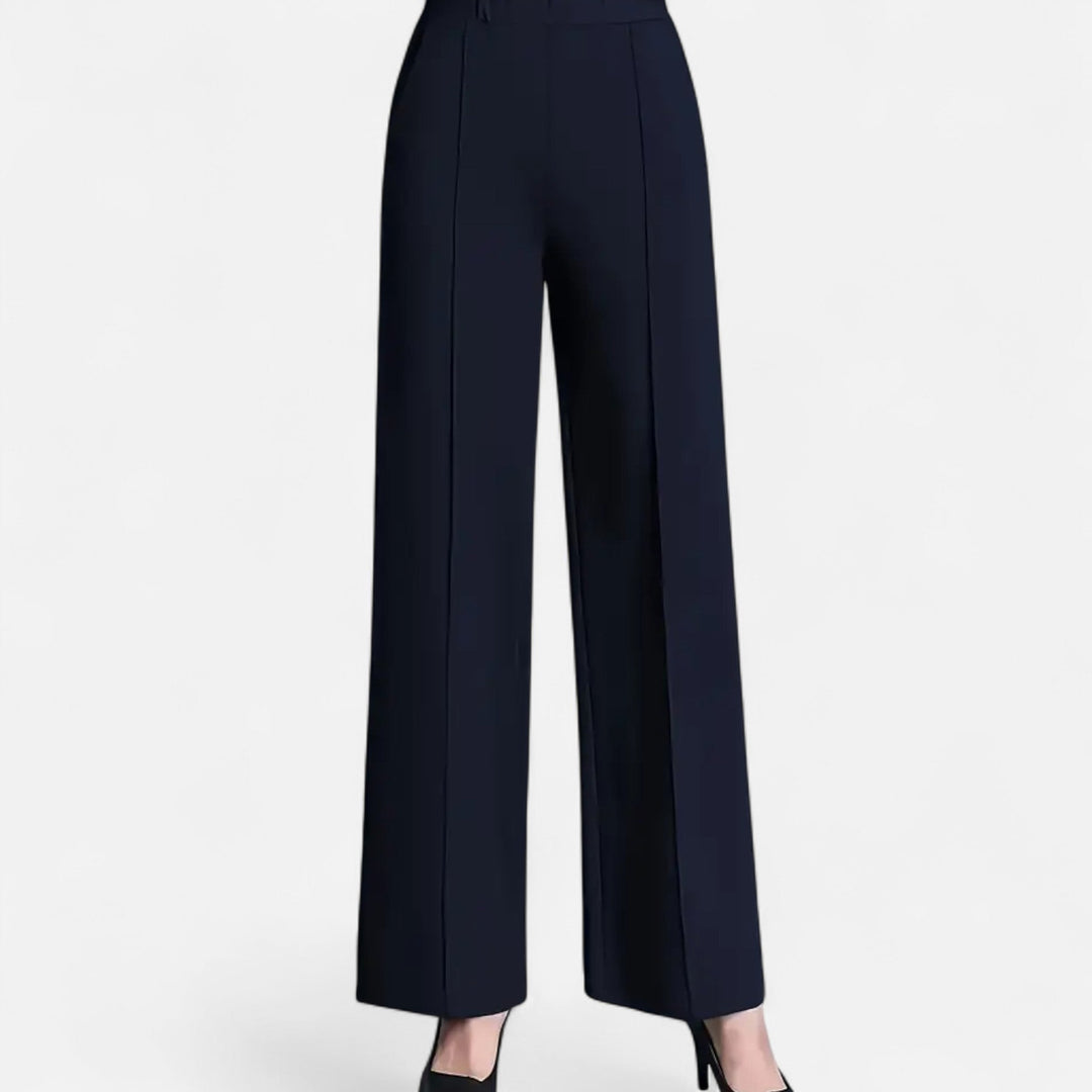 Stylish brown wide-leg high-waist pants for women, suitable for work, office, or casual elegance.