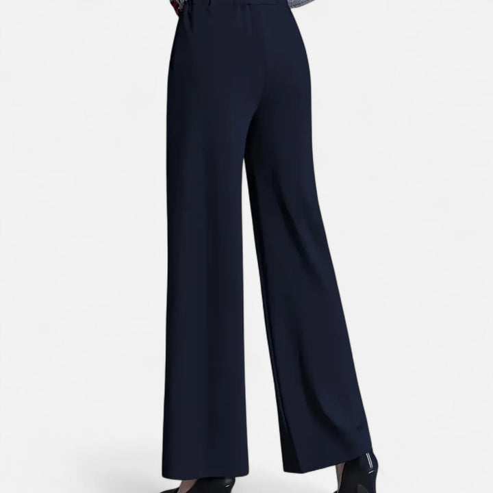 Casual yet elegant high-waist wide-leg women's pants, perfect for comfortable daily wear and versatility.