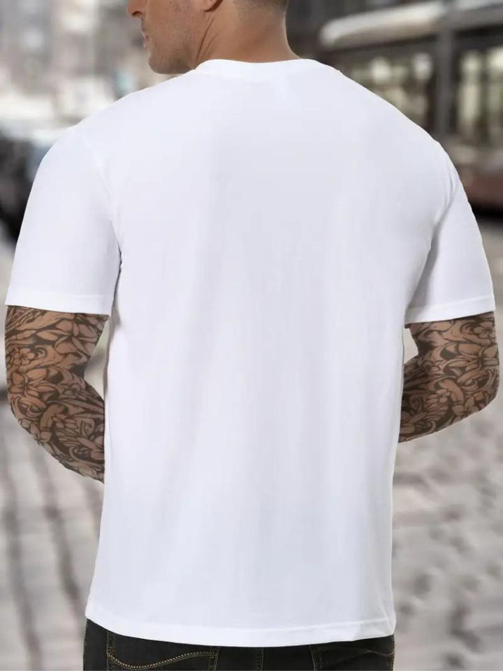 Stylish men's high neck long sleeve tee, a comfortable layering shirt for modern casual wear.