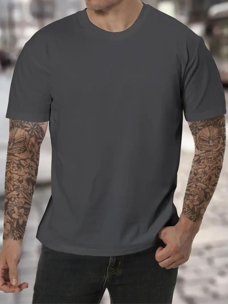 Soft men's high neck long sleeve t-shirt, perfect for layering and creating a modern, minimalist look.