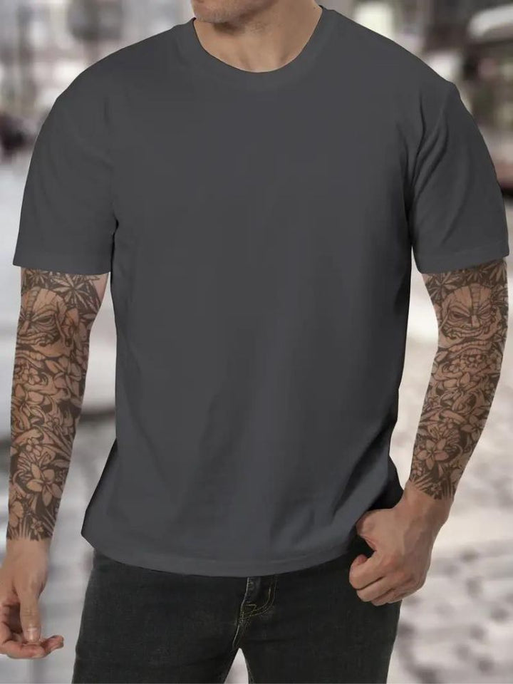 Soft men's high neck long sleeve t-shirt, perfect for layering and creating a modern, minimalist look.
