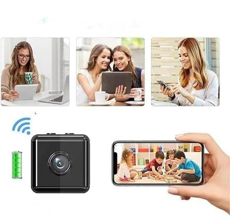 Compact indoor wireless security camera, 1080p HD, providing discreet home surveillance & peace of mind.