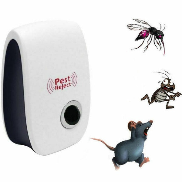 Humane ultrasonic pest repeller. Plug-in electronic rodent control for rats, mice in home & office.