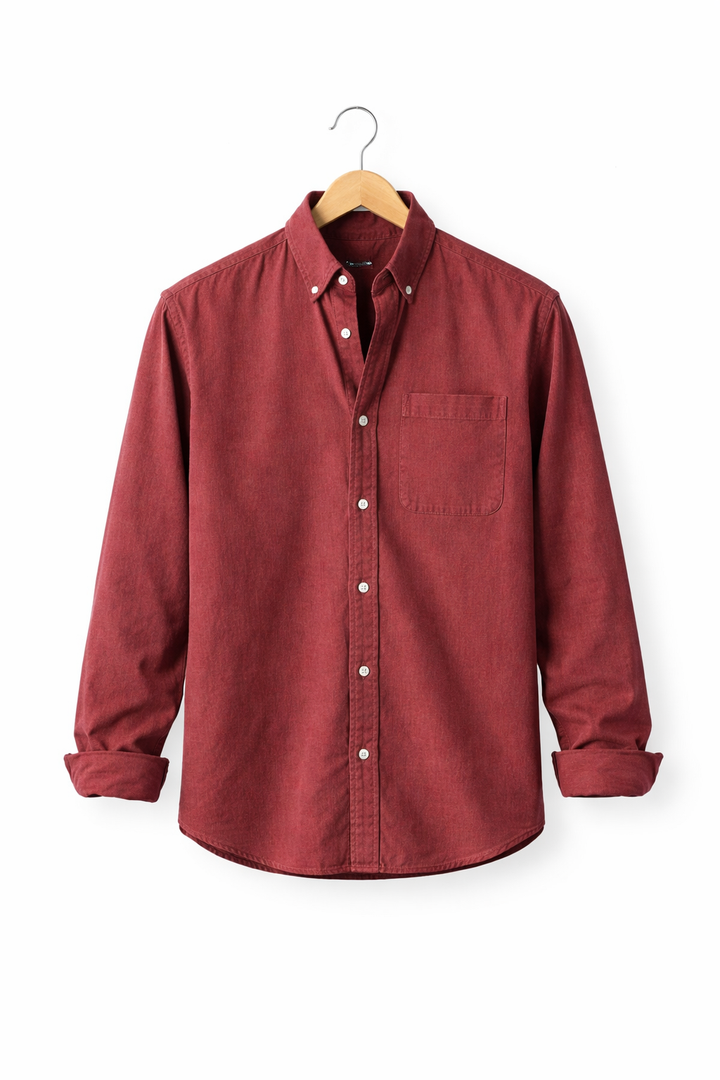 Everyday men's casual shirt: relaxed fit chambray, long sleeve button-up for comfort & style.