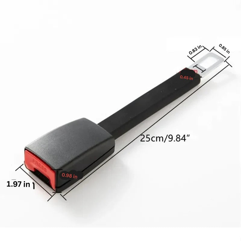 Daily use car seat belt extender. Elevated buckle ensures quick, easy fastening, boosting comfort and vehicle safety.