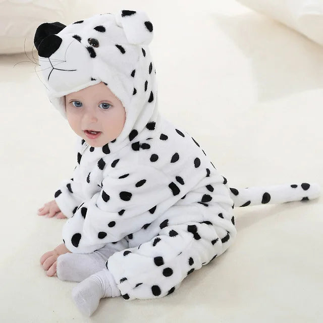 Adorable baby elephant animal romper, soft & comfortable for toddlers.