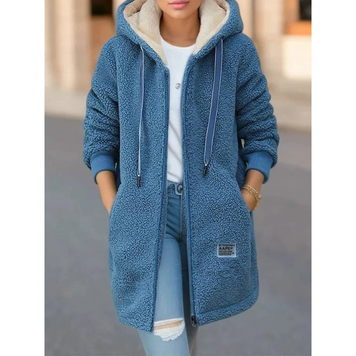 Stylish women's warm hooded winter jacket, perfect for outdoor wear, fall fashion & cozy comfort.