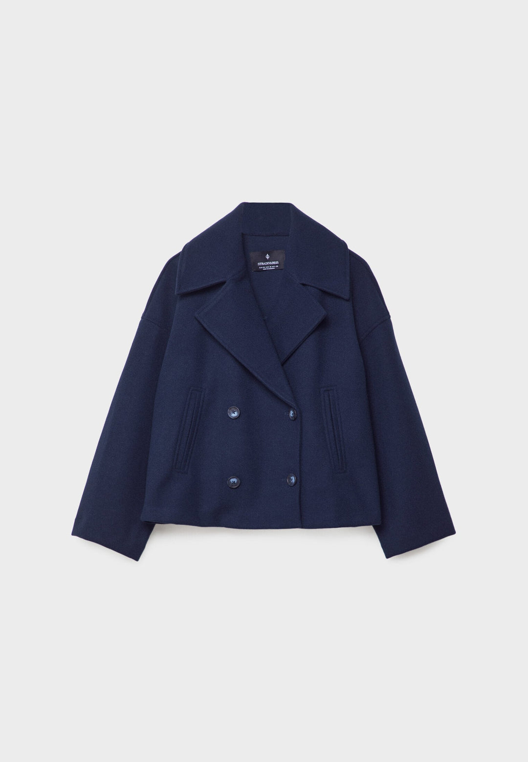 Modern women's spring-summer jacket. Elegant, lightweight double-breasted design in a stylish, versatile cut.