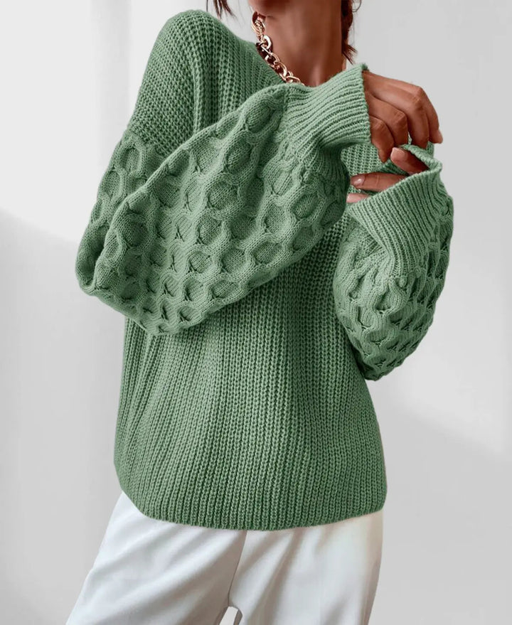 Women's stylish & comfortable spring knit sweater, a must-have cozy top for chic casual wear.