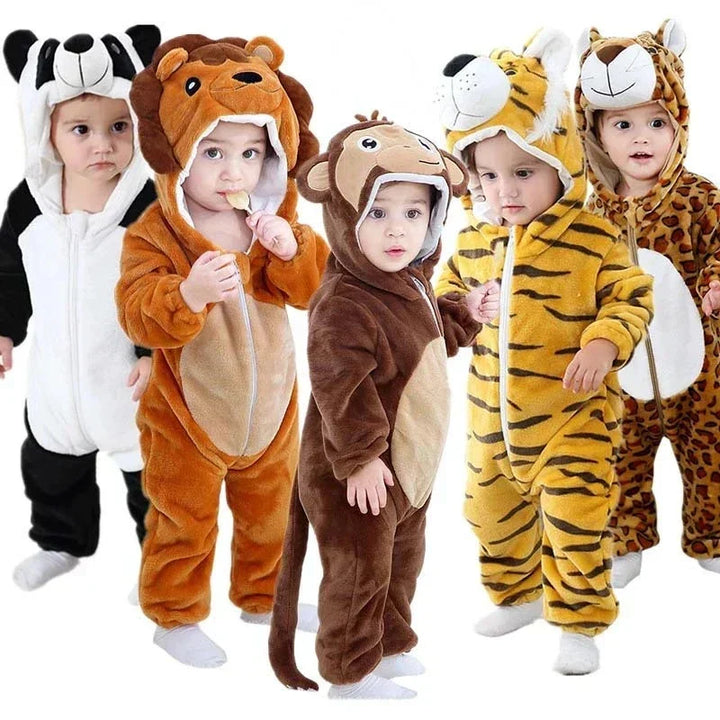Cute unisex baby lion animal onesie romper for infants, soft and cozy.