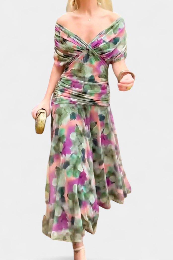 Truly elegant women's floral maxi dress, perfect for sophisticated party wear.