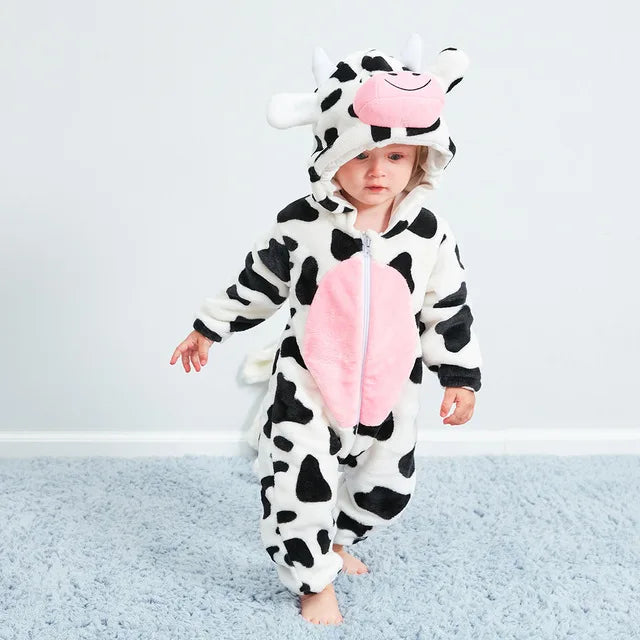 Cozy unisex baby tiger animal romper, ideal for newborn comfort & warmth.