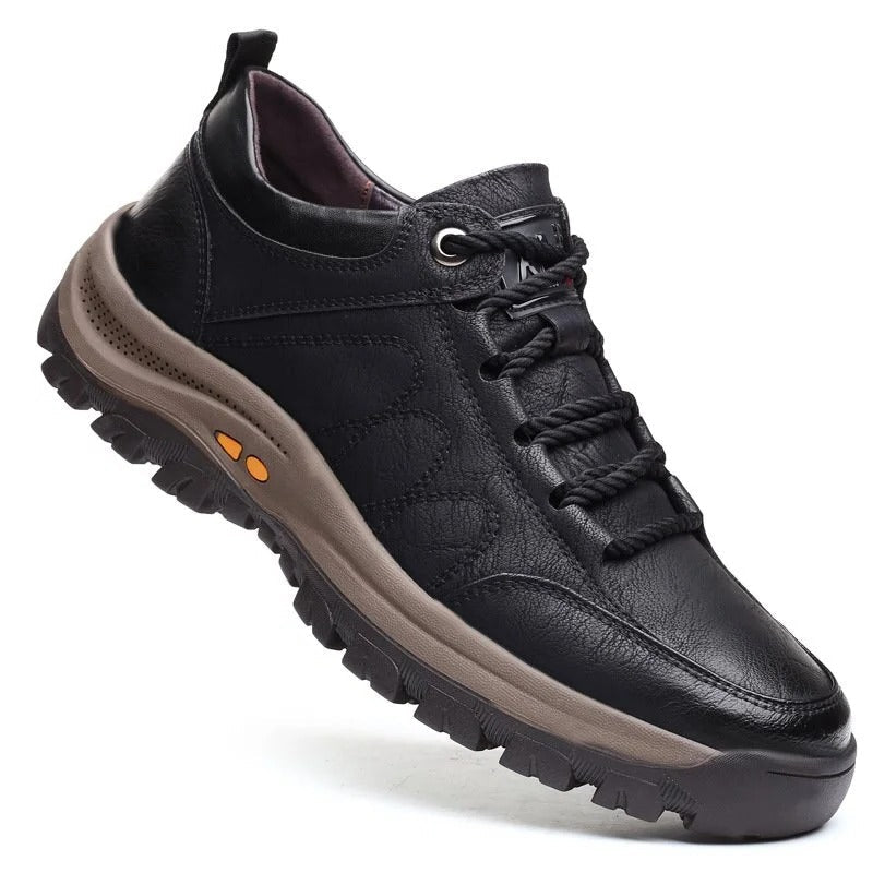Men's rugged textured low top lace-up shoes for casual everyday wear, comfortable footwear.