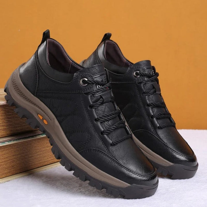Rugged style men's textured low top lace-up footwear, ideal for durable everyday wear and comfort.