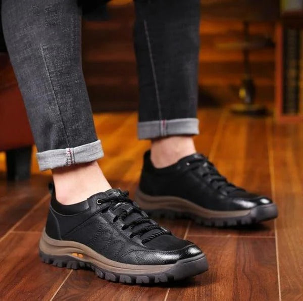 Men's rugged textured low top lace-up shoes for stylish, comfortable, and casual everyday wear.