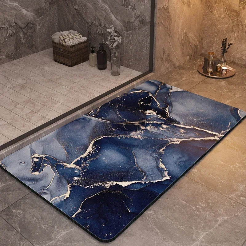 Bathroom floor mat, quick-drying & anti-slip. Modern design for safety & comfort. Diatomaceous earth.