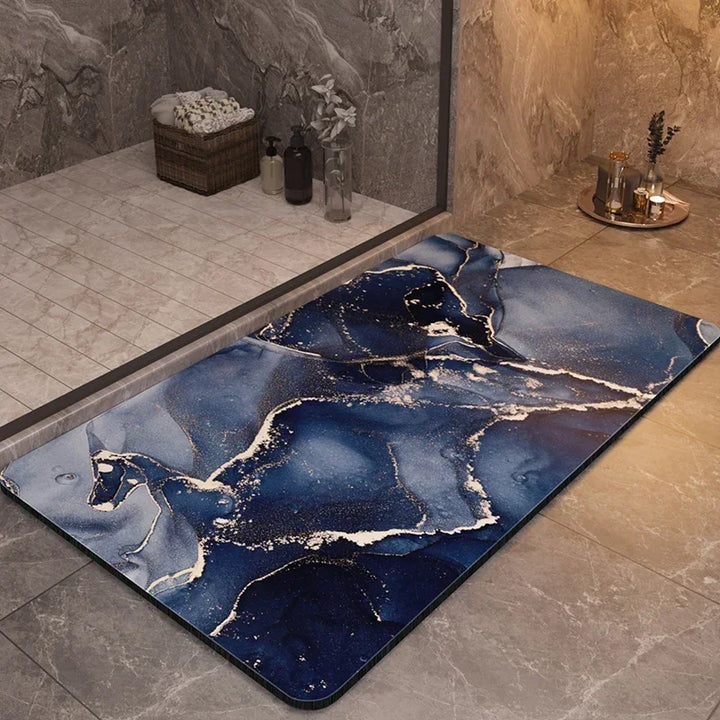 Bathroom floor mat, quick-drying & anti-slip. Modern design for safety & comfort. Diatomaceous earth.