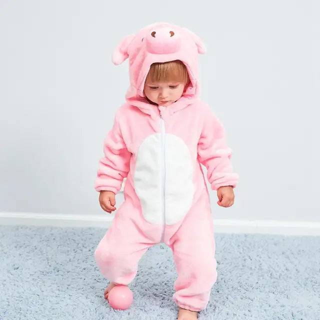 JungleBuddies baby koala animal romper, soft pajamas for infant comfort.