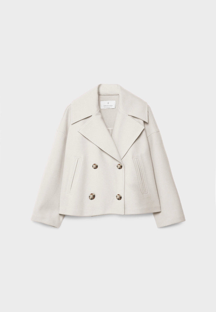 Elegant women's double-breasted summer jacket. Lightweight & chic for versatile spring-summer fashion.