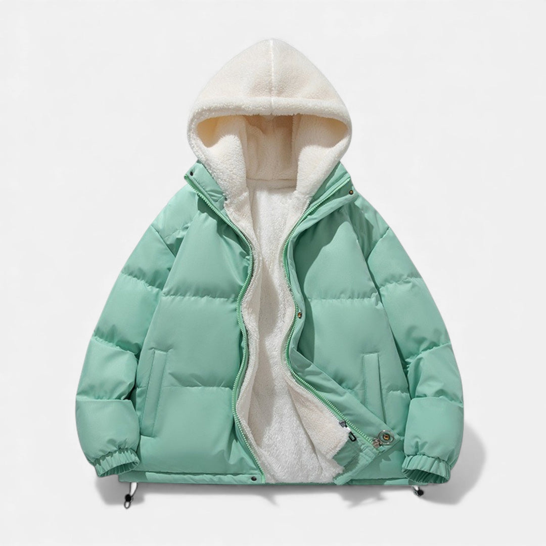 Classic insulated men's winter jacket, great for stylish layering in cold weather.