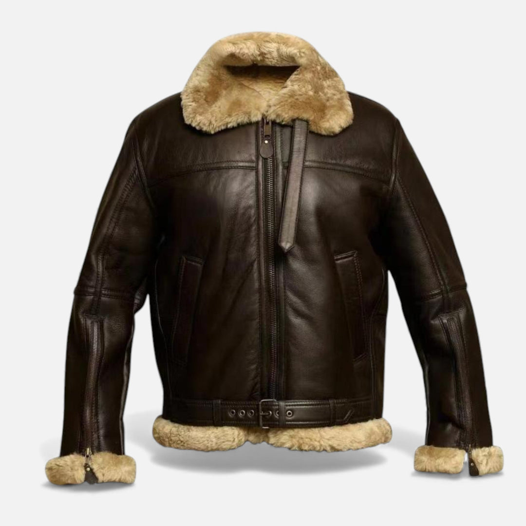 Men's warm black winter jacket, classic insulated coat for cold weather. Essential men's fashion outerwear.