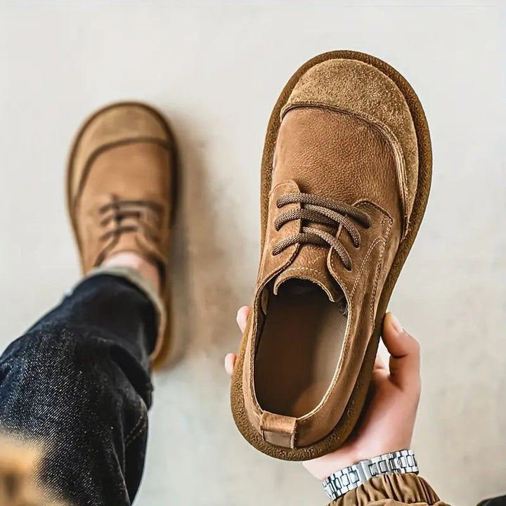 Orthopaedic men's comfort shoes in brown, featuring advanced arch & shock absorbing foot support.