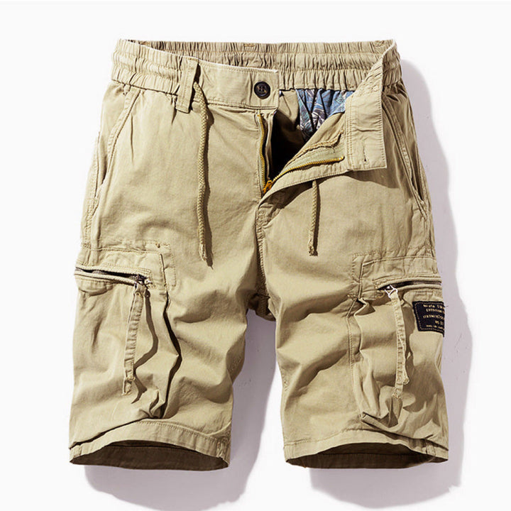 Versatile men's utility cargo shorts with ample pockets, ideal for travel and outdoor activities.