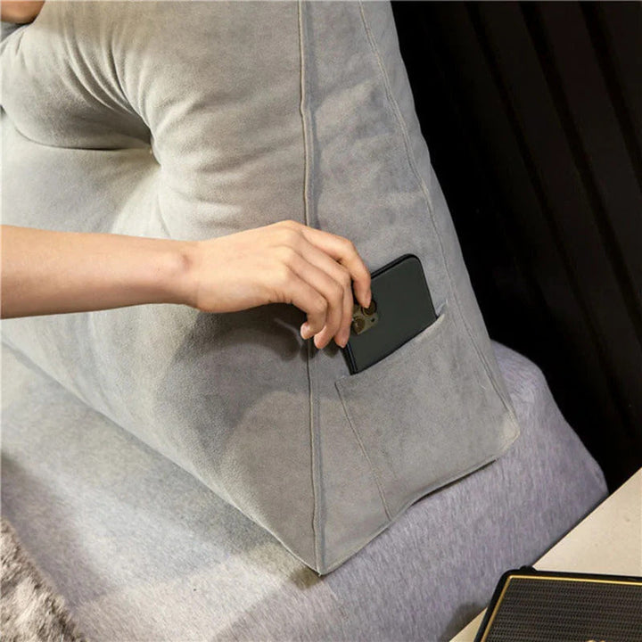 Plush DreamSlope headboard cushion providing luxury bed comfort, perfect for lounging and back support.