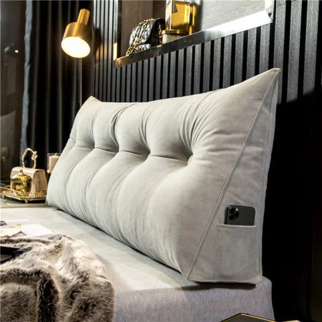 Stylish DreamSlope headboard reading pillow for comfortable bed back support, enhancing bedroom decor.