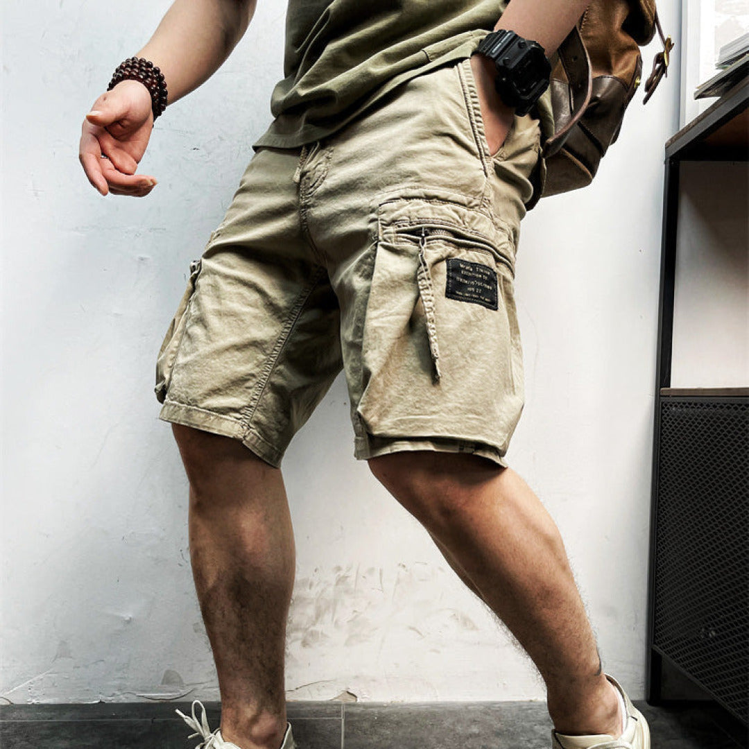 Stylish men's cargo shorts, perfect for summer casual wear and comfortable outdoor adventures.