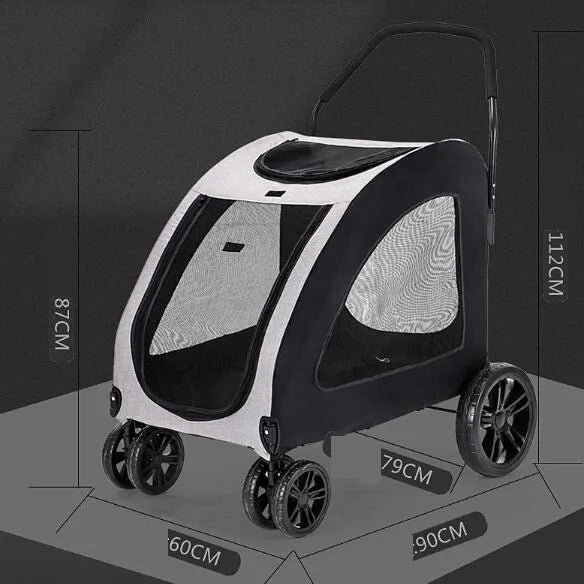 Large Dog Stroller with High Strength & Spacious Design