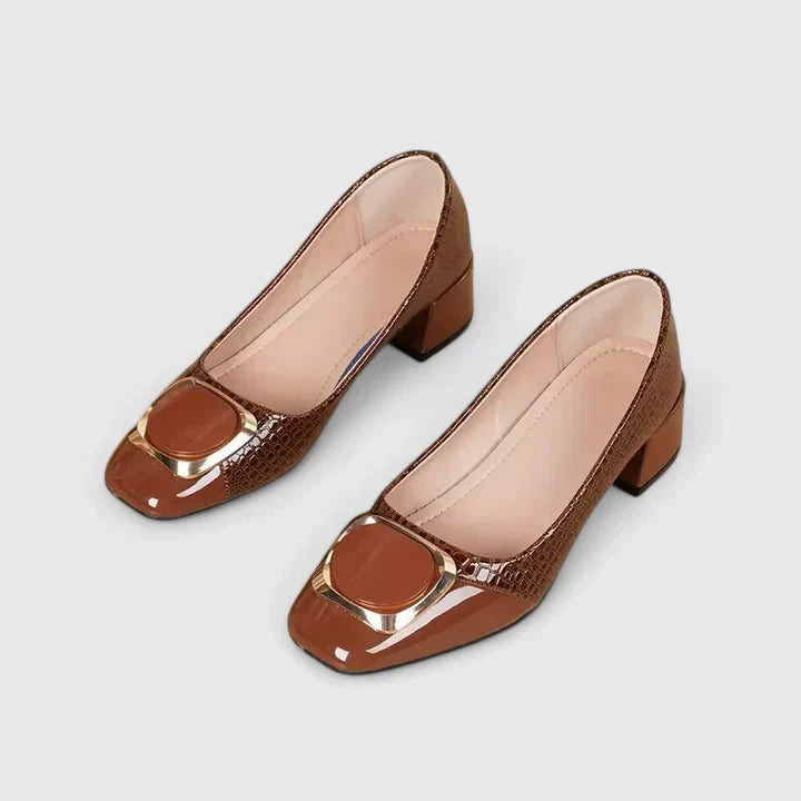 Experience everyday elegance with these comfortable women's block heel closed toe loafers. Classic style.