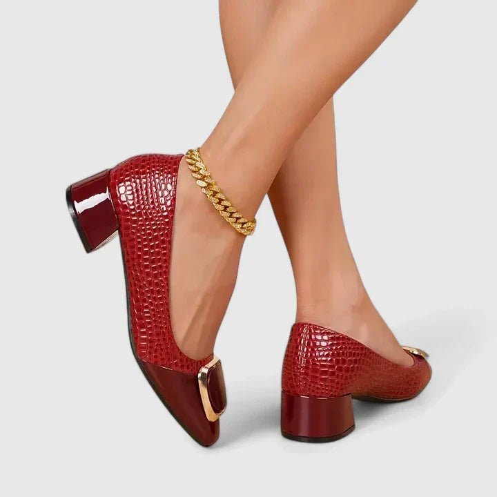 Comfortable women's block heel closed toe loafers, perfect everyday dress shoes for women's fashion.