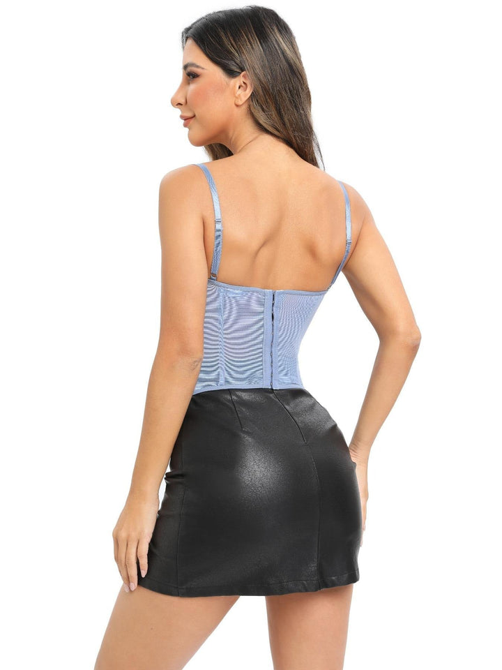 Sleeveless backless bustier top for women. Fitted and fashionable for evening wear and special occasions.