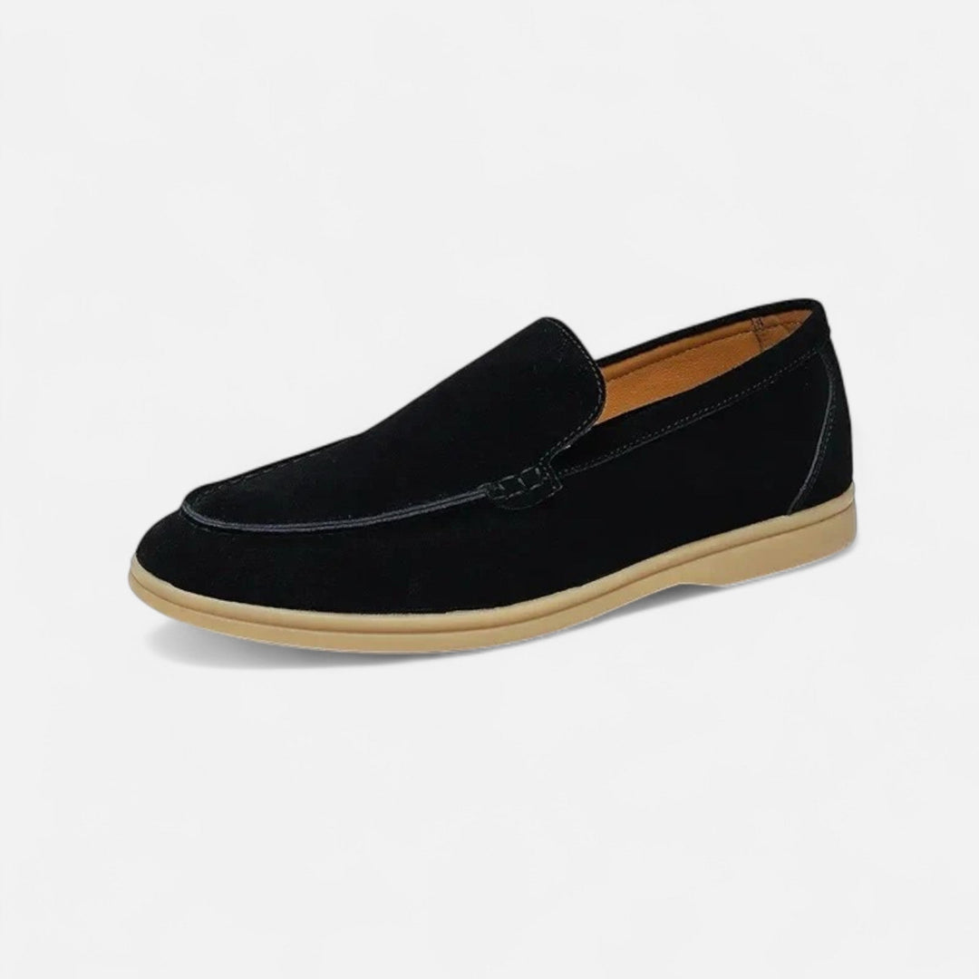 Timeless old money style men's luxury slip-on loafers. Elegant classic footwear for sophisticated occasions.