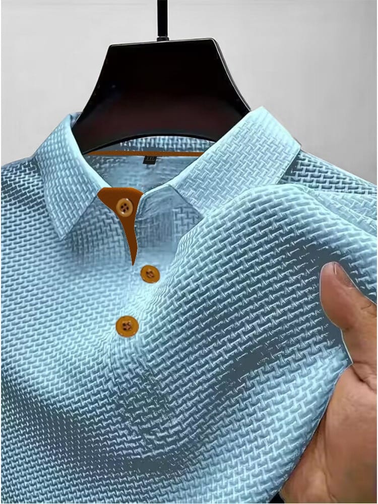 Refined men's short sleeve polo, a comfortable and stylish casual top for easy everyday wear.