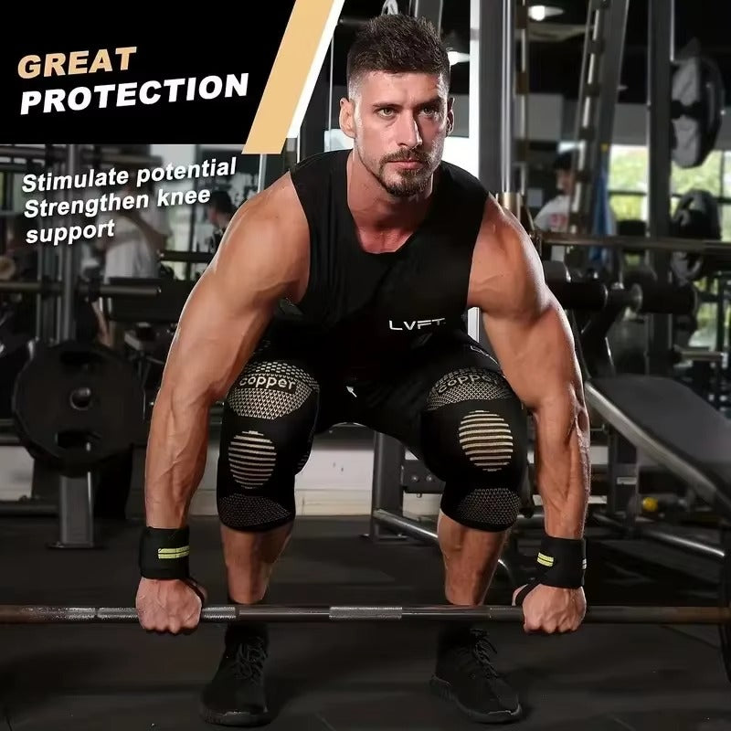 Unisex CopperFlex Knee Compression Sleeve for Pain Relief