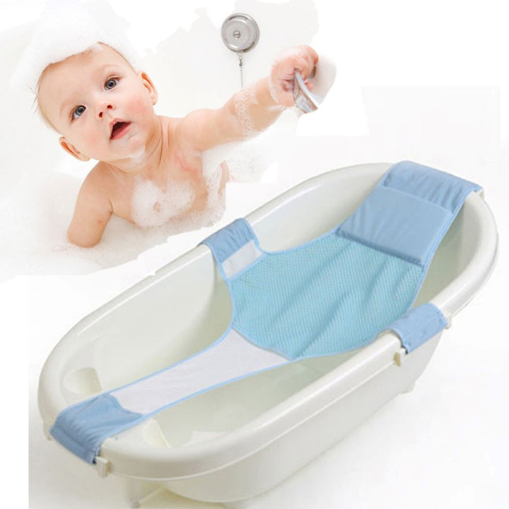 Anti-slip infant bath support net provides secure & comfortable bathing for newborns. Essential baby care item.