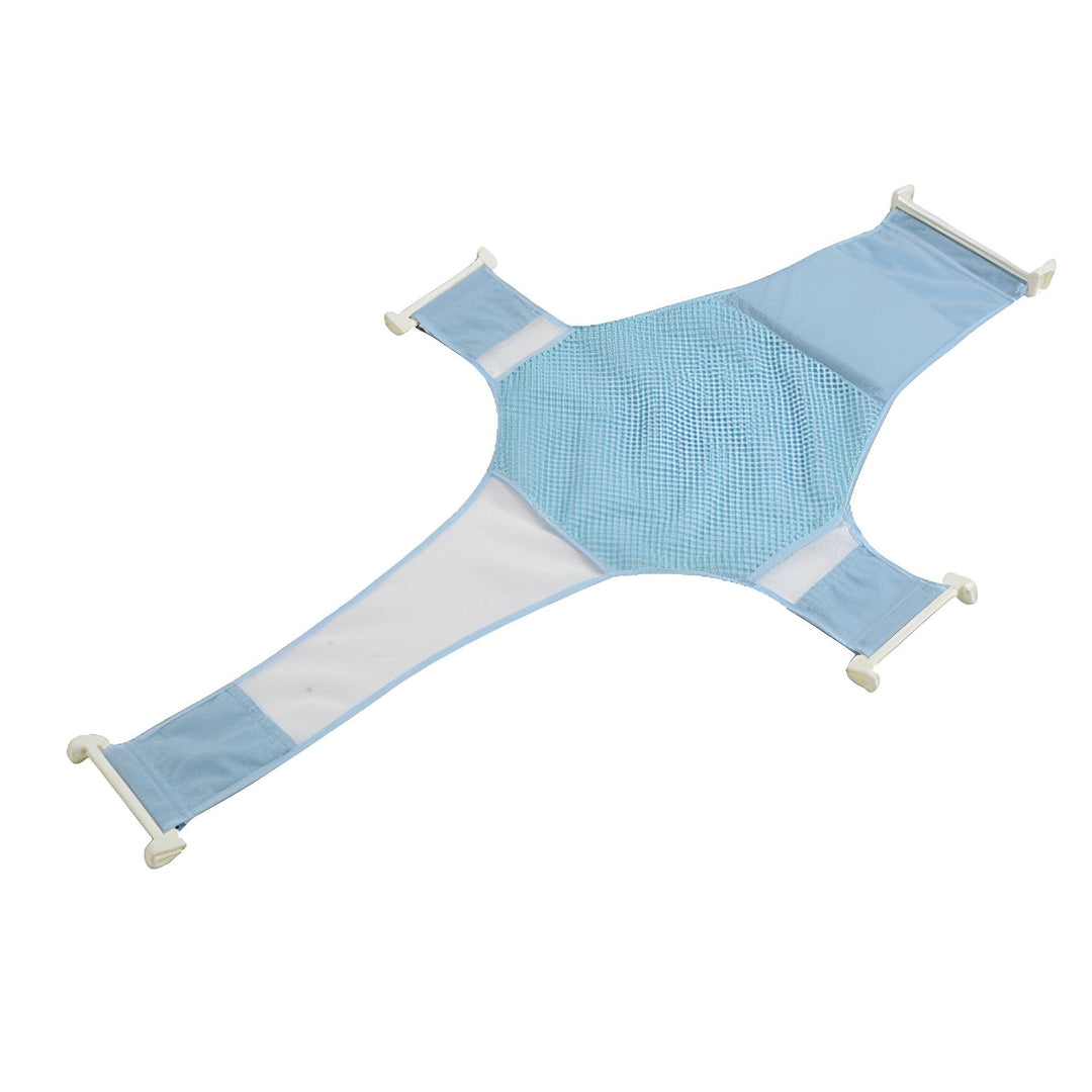 Adjustable & portable infant bathtub support net ensures safe, comfortable baby bathing. Anti-slip design.