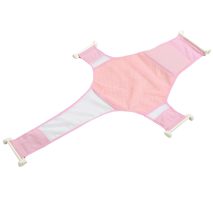 Comfortable infant bath net with anti-slip design for safe newborn bathing support. A baby essential.