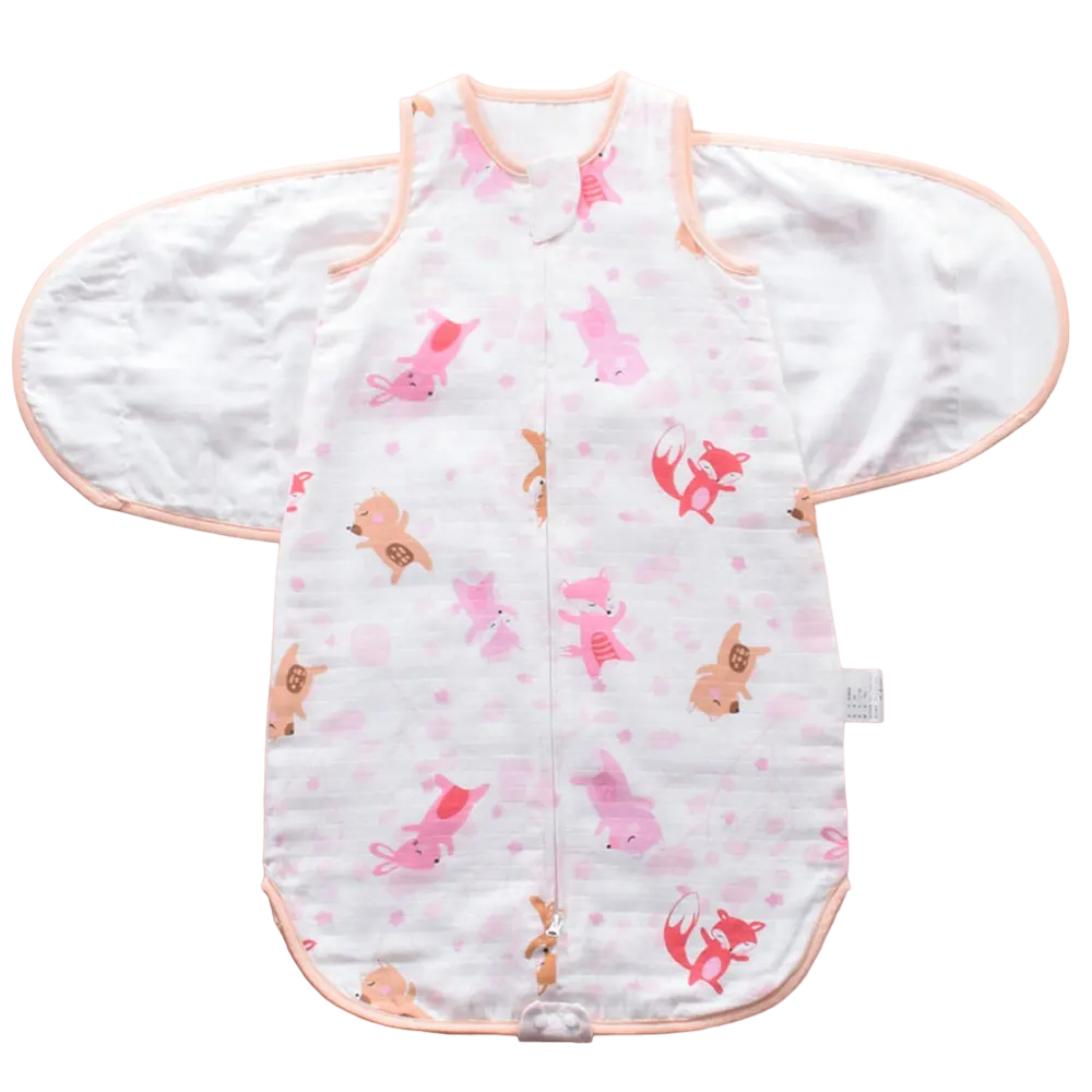 Soft cotton baby sleep sack & swaddle wrap, perfect for newborns to ensure cozy, secure sleep & quick diaper changes.