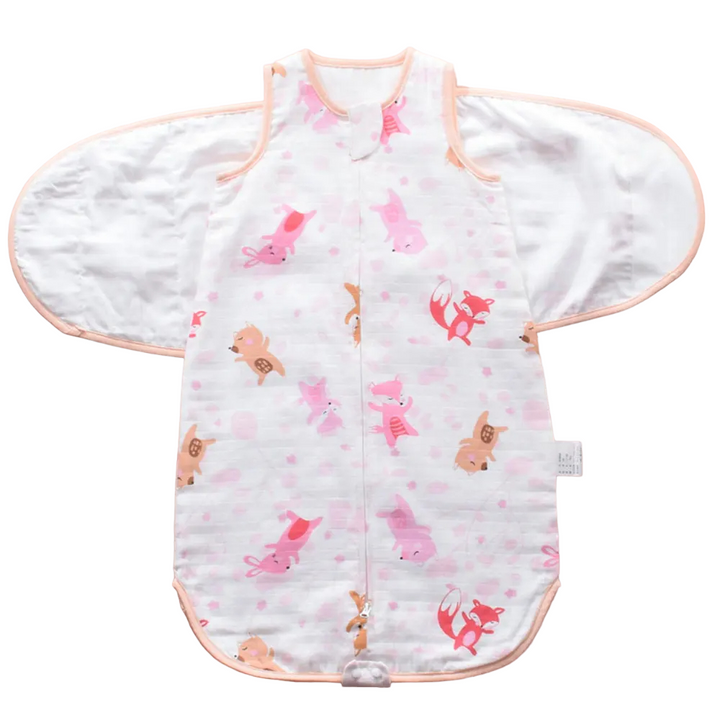 Soft cotton baby sleep sack & swaddle wrap, perfect for newborns to ensure cozy, secure sleep & quick diaper changes.