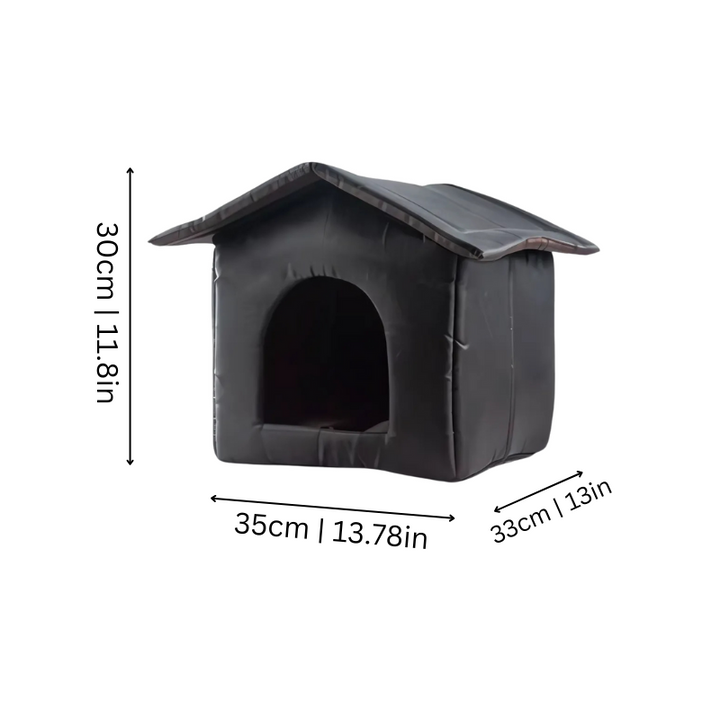 Portable waterproof outdoor cat & dog house. Insulated pet shelter keeps small pets warm & dry in all seasons.