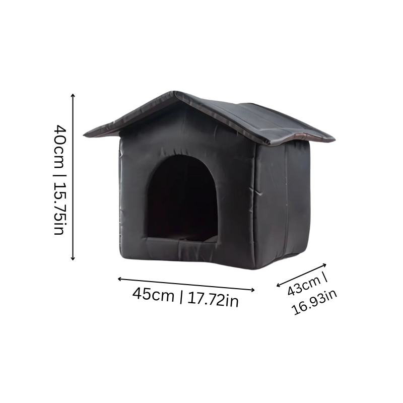 All-season waterproof pet house for outdoor cats & small dogs. Insulated shelter ensures comfort & protection from elements.