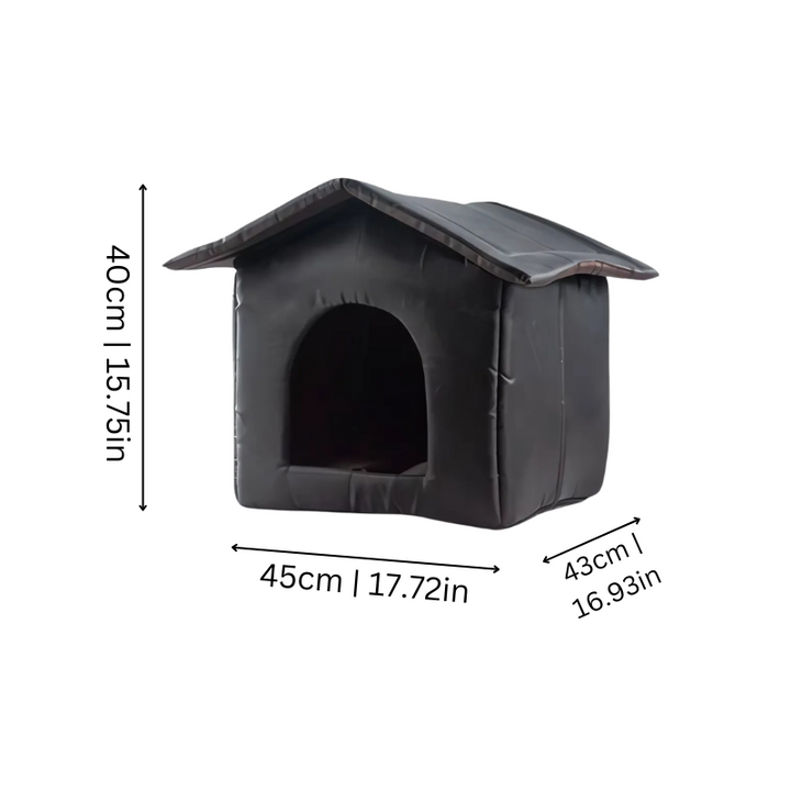 All-season waterproof pet house for outdoor cats & small dogs. Insulated shelter ensures comfort & protection from elements.