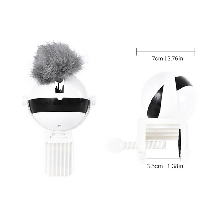 Feline interactive ball lifter pet toy. Automatic motion sensor engages cats for playful enrichment & activity.