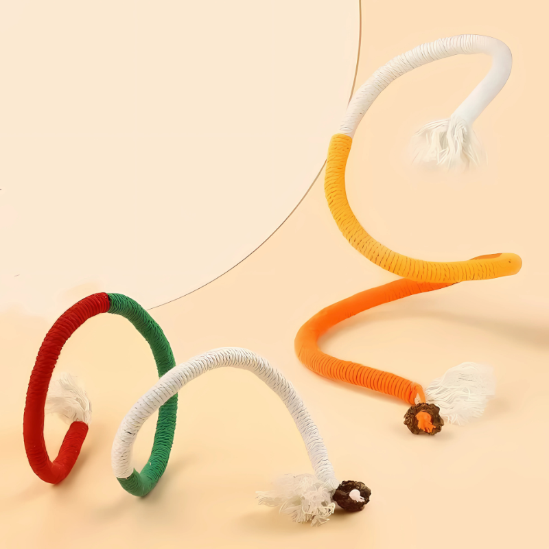 Interactive cat chew toy promotes dental health, cleans teeth, and relieves anxiety. Durable pet supplies for playful cats.